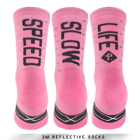 Pacific and Co Socks - Reflective Speed Slow Life - Pink