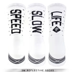 Pacific and Co Socks - Reflective Speed Slow Life - White